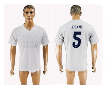 Real Madrid #5 Zidane Marine Environmental Protection Home Soccer Club Jersey 1