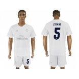 Real Madrid #5 Zidane Marine Environmental Protection Home Soccer Club Jersey