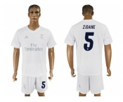 Real Madrid #5 Zidane Marine Environmental Protection Home Soccer Club Jersey