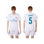 Real Madrid #5 Zidane White Home Soccer Club Jersey