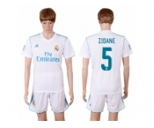 Real Madrid #5 Zidane White Home Soccer Club Jersey