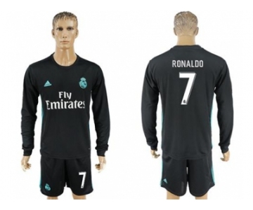 Real Madrid #7 Ronaldo Away Long Sleeves Soccer Club Jersey