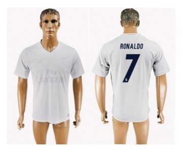 Real Madrid #7 Ronaldo Marine Environmental Protection Home Soccer Club Jersey 1