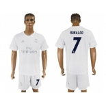 Real Madrid #7 Ronaldo Marine Environmental Protection Home Soccer Club Jersey