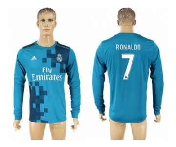 Real Madrid #7 Ronaldo Sec Away Long Sleeves Soccer Club Jersey