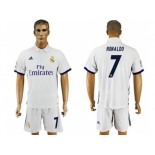 Real Madrid #7 Ronaldo White Home Soccer Club Jersey 3