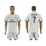 Real Madrid #7 Ronaldo White Home Soccer Club Jersey4