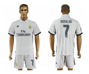 Real Madrid #7 Ronaldo White Home Soccer Club Jersey4