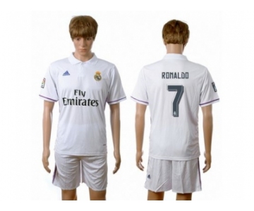 Real Madrid #7 Ronaldo White Home Soccer Club Jersey5