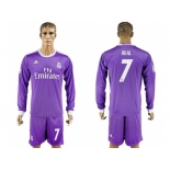 Real Madrid #7 Rual Away Long Sleeves Soccer Club Jersey