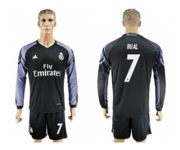 Real Madrid #7 Rual Sec Away Long Sleeves Soccer Club Jersey