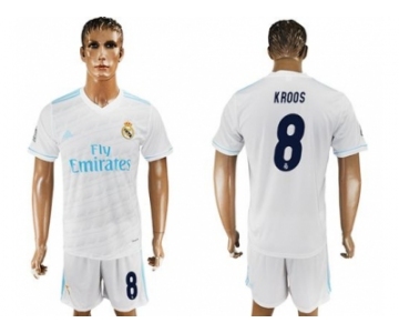 Real Madrid #8 Kroos White Home Soccer Club Jersey 2