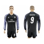 Real Madrid #9 Benzema Sec Away Long Sleeves Soccer Club Jersey 1