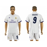 Real Madrid #9 Benzema White Home Soccer Club Jersey 3