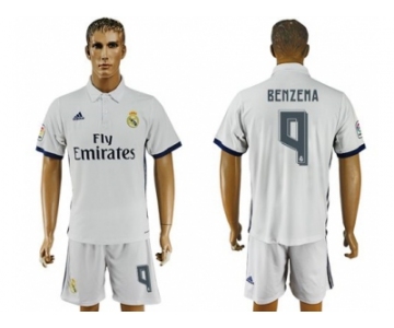 Real Madrid #9 Benzema White Home Soccer Club Jersey4