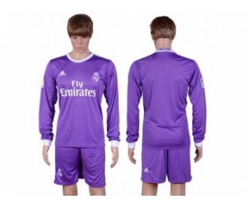 Real Madrid Blank Away Long Sleeves Soccer Club Jersey 1