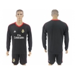 Real Madrid Blank Black Goalkeeper Long Sleeves Soccer Club Jersey