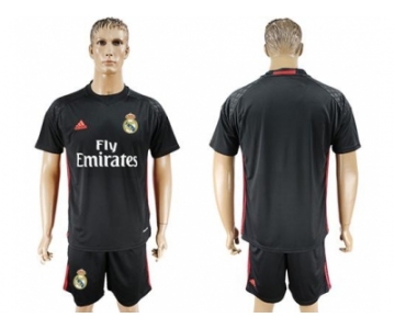 Real Madrid Blank Black Goalkeeper Soccer Club Jersey