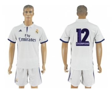 Real Madrid Blank Champions Home Soccer Club Jersey