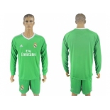 Real Madrid Blank Green Goalkeeper Long Sleeves Soccer Club Jersey