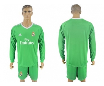 Real Madrid Blank Green Goalkeeper Long Sleeves Soccer Club Jersey