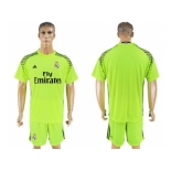 Real Madrid Blank Shiny Green Goalkeeper Soccer Club Jersey