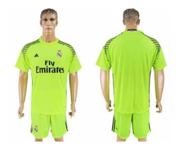 Real Madrid Blank Shiny Green Goalkeeper Soccer Club Jersey