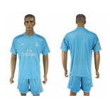 Real Madrid Blank Sky Blue Goalkeeper Soccer Club Jersey 1