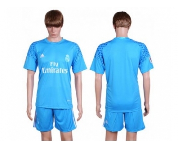 Real Madrid Blank Sky Blue Goalkeeper Soccer Club Jersey