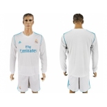 Real Madrid Blank White Home Long Sleeves Soccer Club Jersey