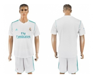 Real Madrid Blank White Home Soccer Club Jersey 1