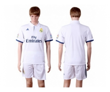 Real Madrid Blank White Home Soccer Club Jersey 4