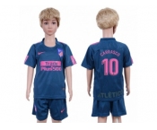 Atletico Madrid #10 Carrasco Sec Away Kid Soccer Club Jersey