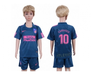 Atletico Madrid #10 Carrasco Sec Away Kid Soccer Club Jersey