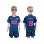 Atletico Madrid #8 Saul Sec Away Kid Soccer Club Jersey