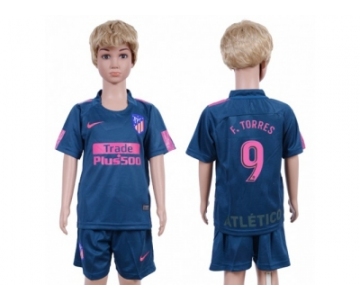 Atletico Madrid #9 F.Torres Sec Away Kid Soccer Club Jersey