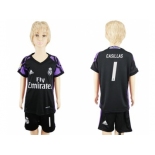 Real Madrid #1 Casillas Black Kid Soccer Club Jersey