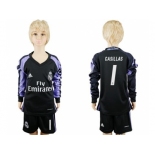 Real Madrid #1 Casillas Sec Away Long Sleeves Kid Soccer Club Jersey