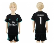 Real Madrid #1 I Casillas Away Kid Soccer Club Jersey