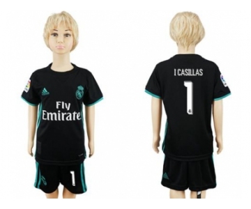 Real Madrid #1 I Casillas Away Kid Soccer Club Jersey