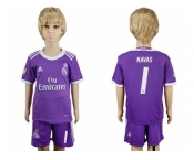 Real Madrid #1 Navas Away Kid Soccer Club Jersey1