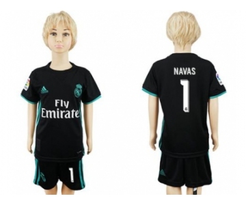 Real Madrid #1 Navas Away Kid Soccer Club Jersey