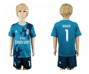 Real Madrid #1 Navas Sec Away Kid Soccer Club Jersey