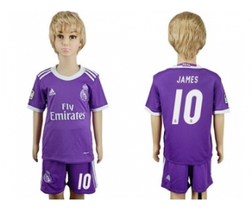 Real Madrid #10 James Away Kid Soccer Club Jersey2