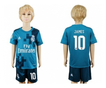 Real Madrid #10 James Sec Away Kid Soccer Club Jersey