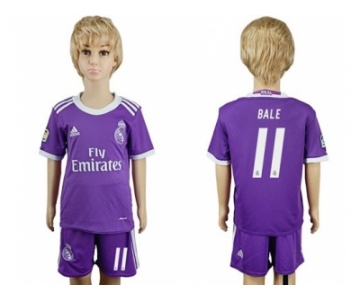 Real Madrid #11 Bale Away Kid Soccer Club Jersey2