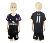 Real Madrid #11 Bale Black Kid Soccer Club Jersey