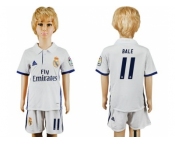 Real Madrid #11 Bale White Home Kid Soccer Club Jersey1