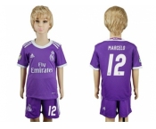 Real Madrid #12 Marcelo Away Kid Soccer Club Jersey2