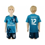 Real Madrid #12 Marcelo Sec Away Kid Soccer Club Jersey